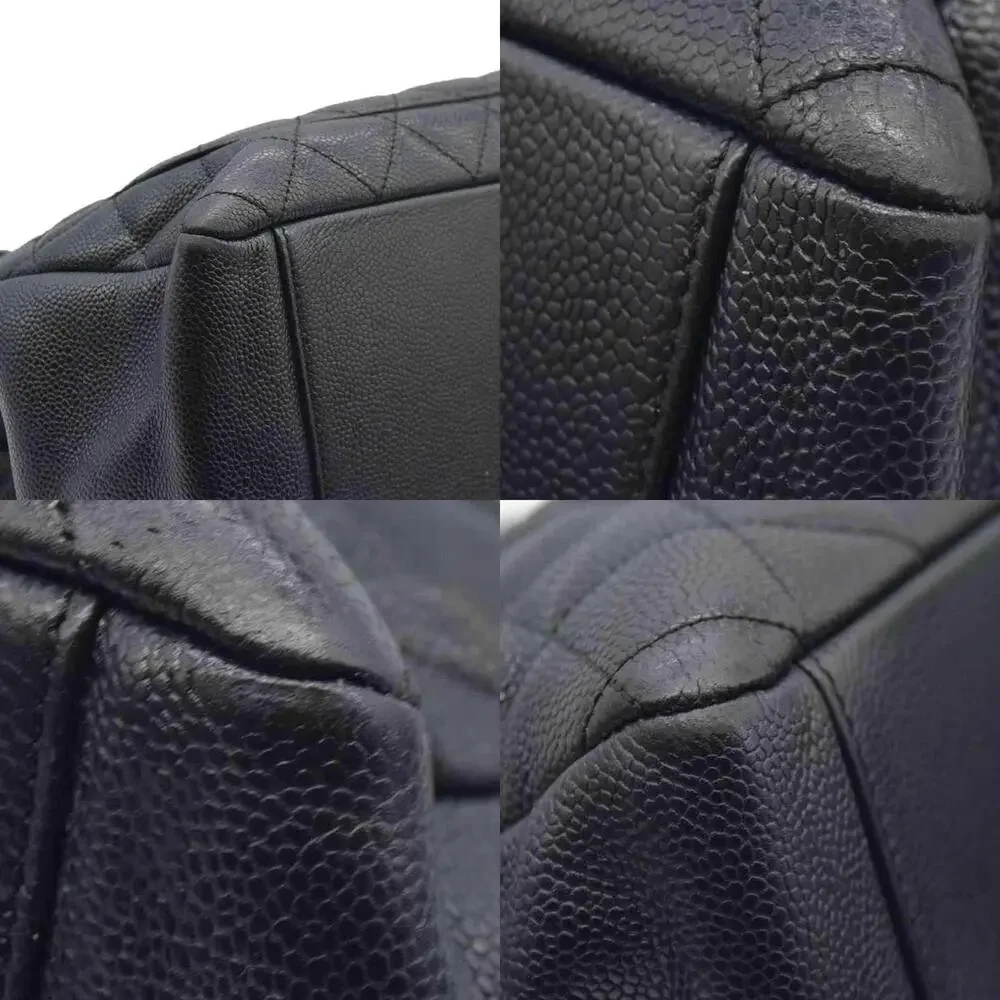 CHANEL Black Quilted Leather Double C Tote